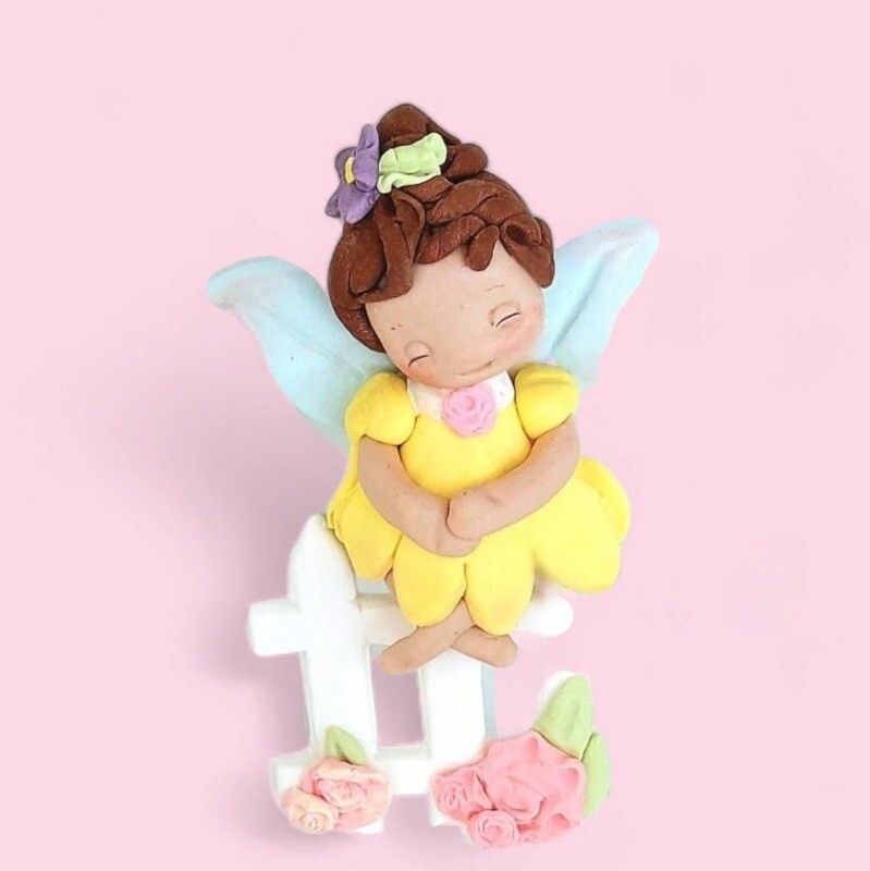 Garden Fairy, Brown hair fairy Cake Decorations.