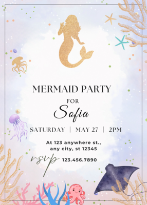 Invite Under the sea (BIRTHDAY)