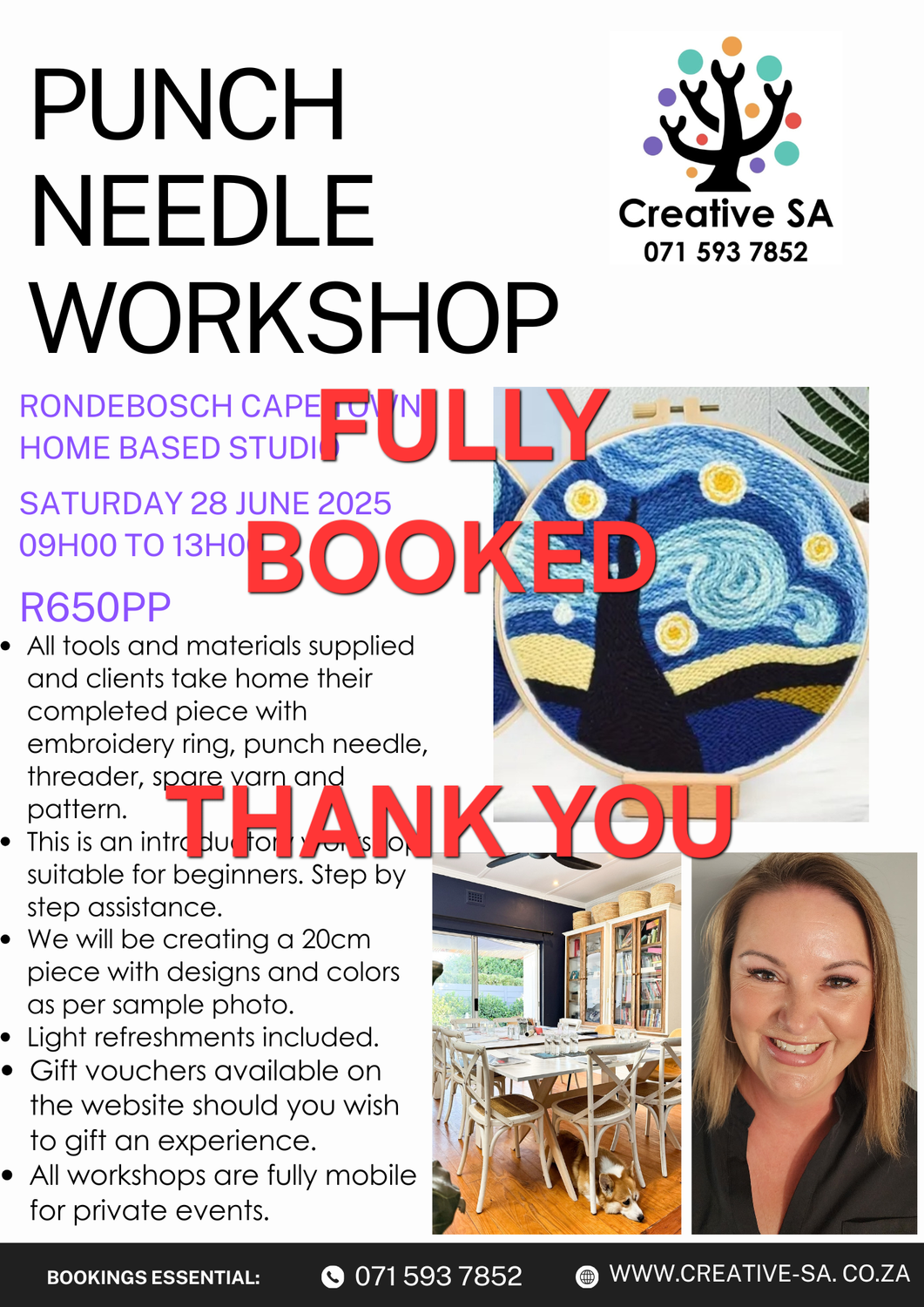Punch Needle Workshop @ 09h00 in Rondebosch on 28 June 2025