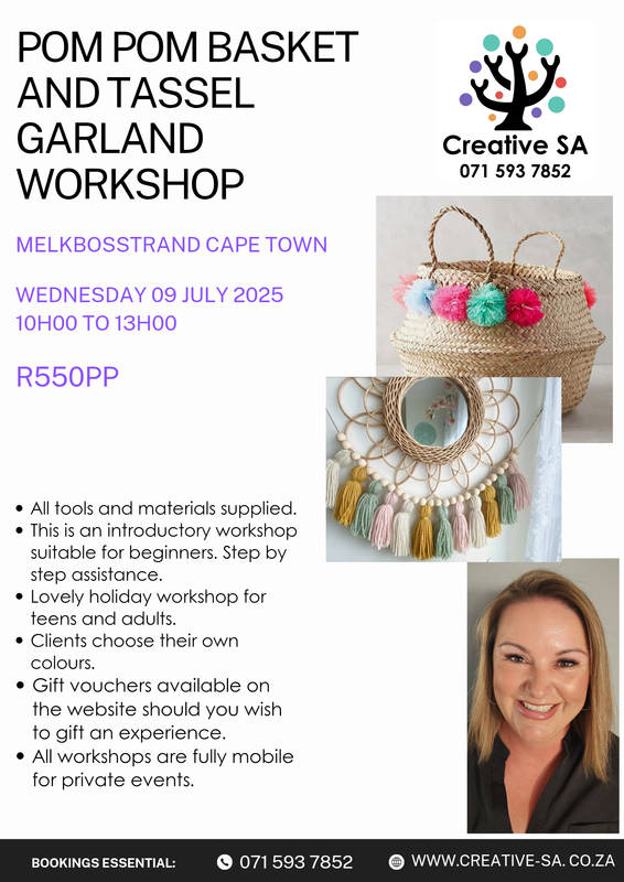 Pom Pom Basket and Tassel Garland Workshop @ 10h00 on 09 July 2025 in Melkbosstrand