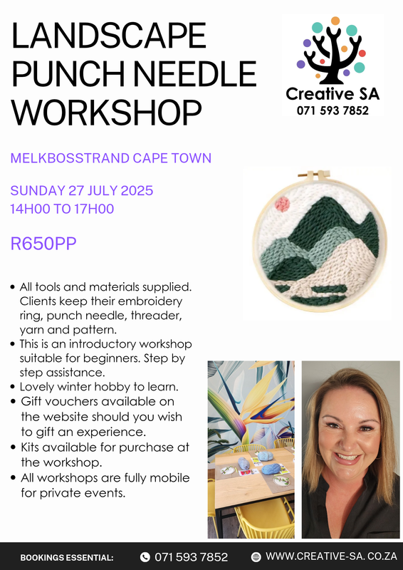 Landscape Punch Needle Workshop @ 14h00 on 27 July 2025 in Melkbosstrand