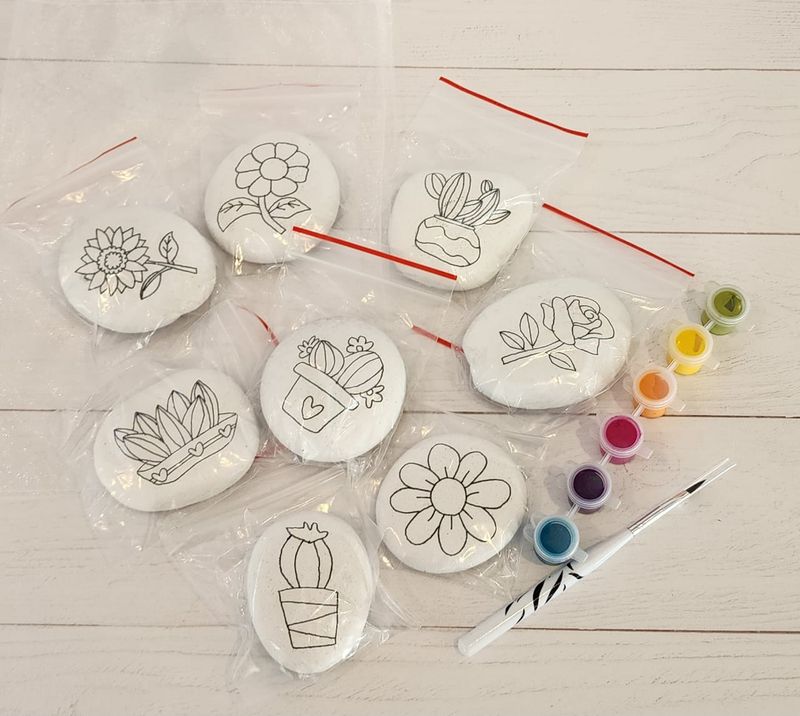 Botanical theme rock art kit