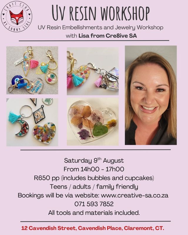 UV Resin Jewelry &amp; Embellishments Workshop @ 14h00 on 09 Aug 2025 in Claremont