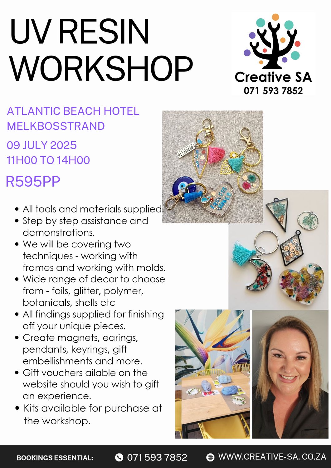 UV Resin Workshop @ 11h00 on 09 July 2025 in Melkbosstrand