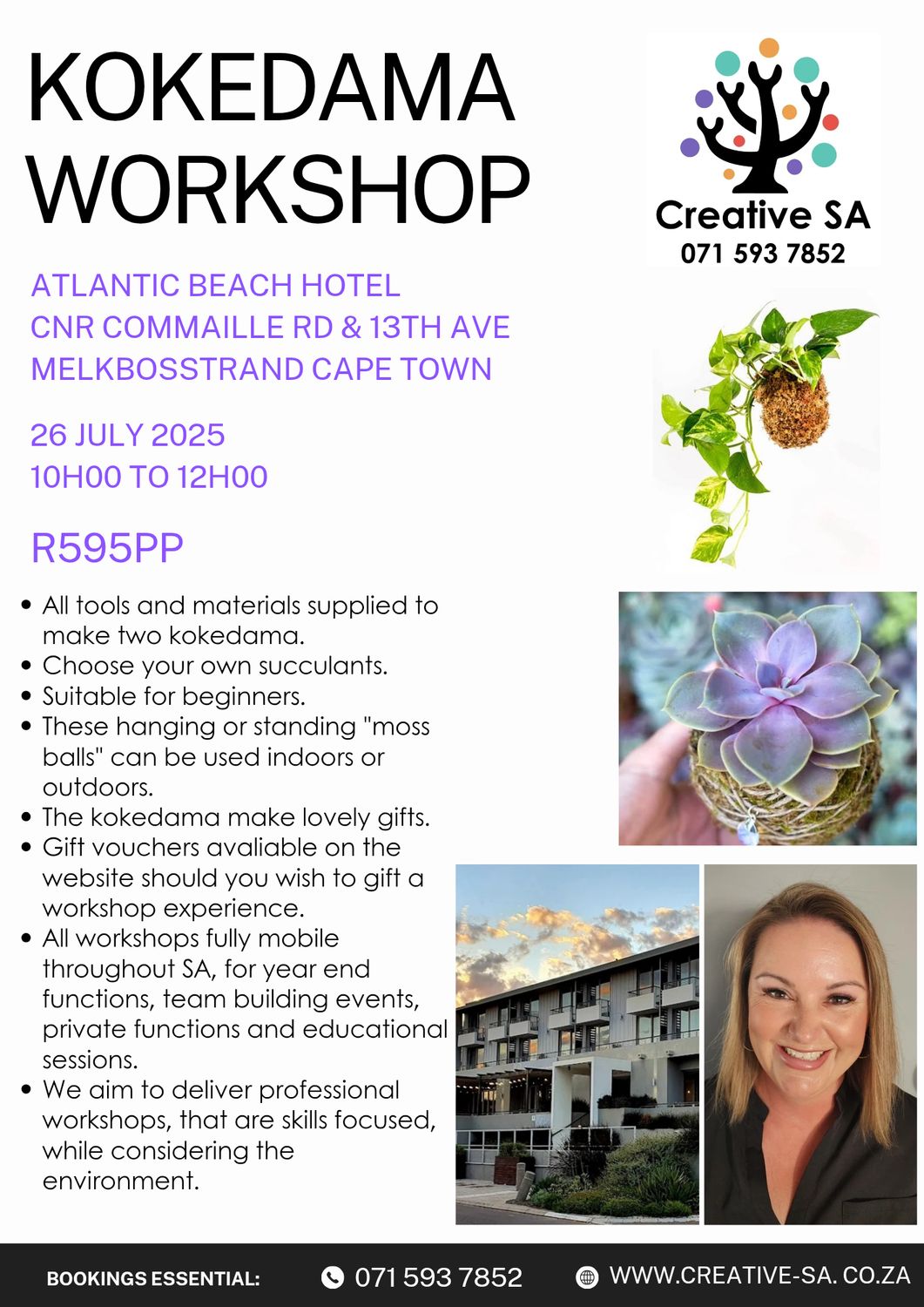 Kokedama Workshop @ 10h00 on 26 July 2025 in Melkbosstrand