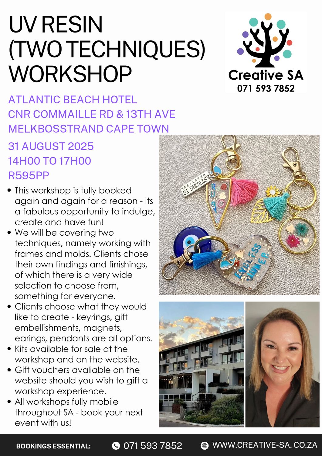 UV Resin Workshop @ 14h00 on 31 Aug 2025 in Melkbosstrand