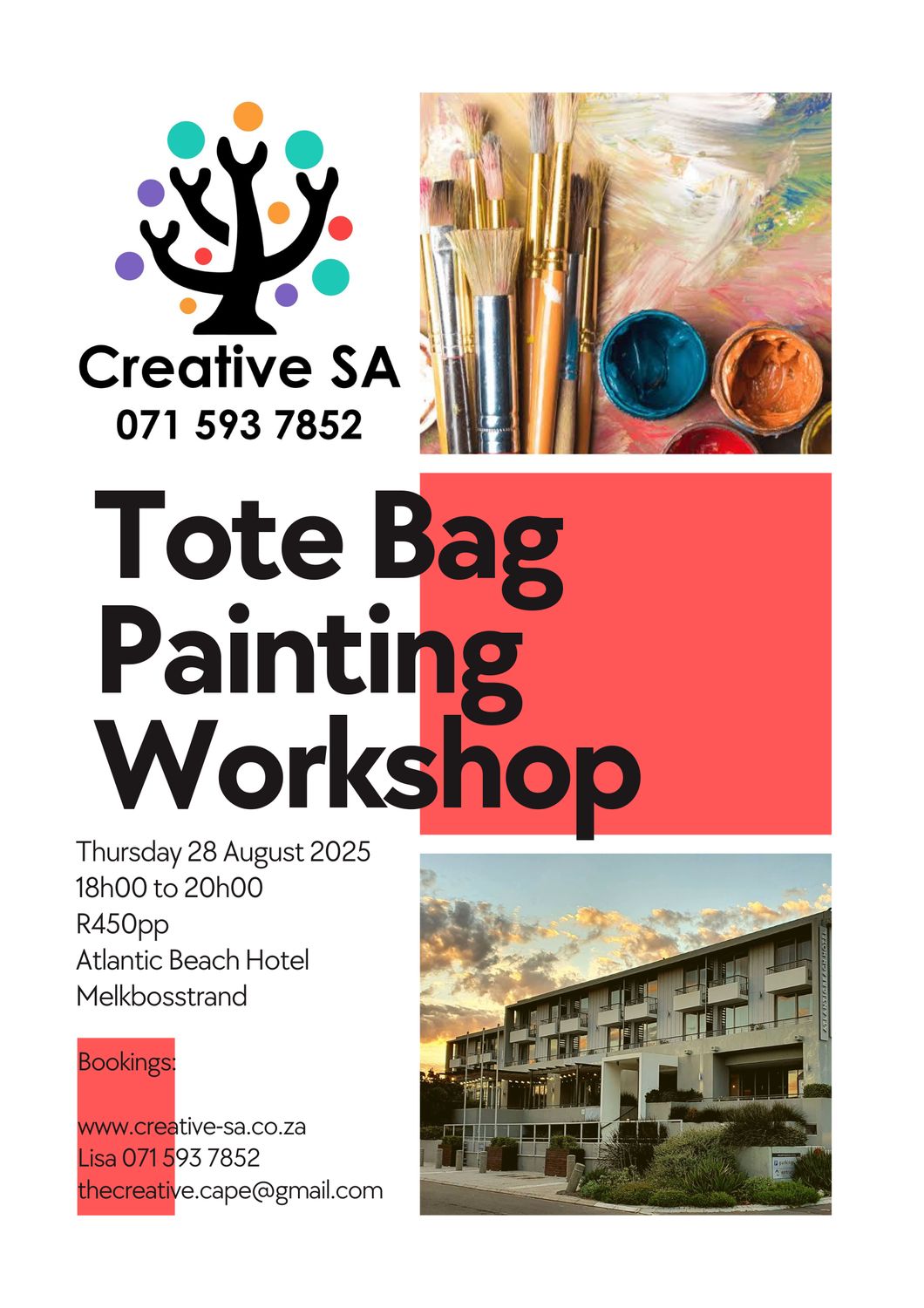 Last Thursday&#39;s Paint and Sip Tote Bag Workshop