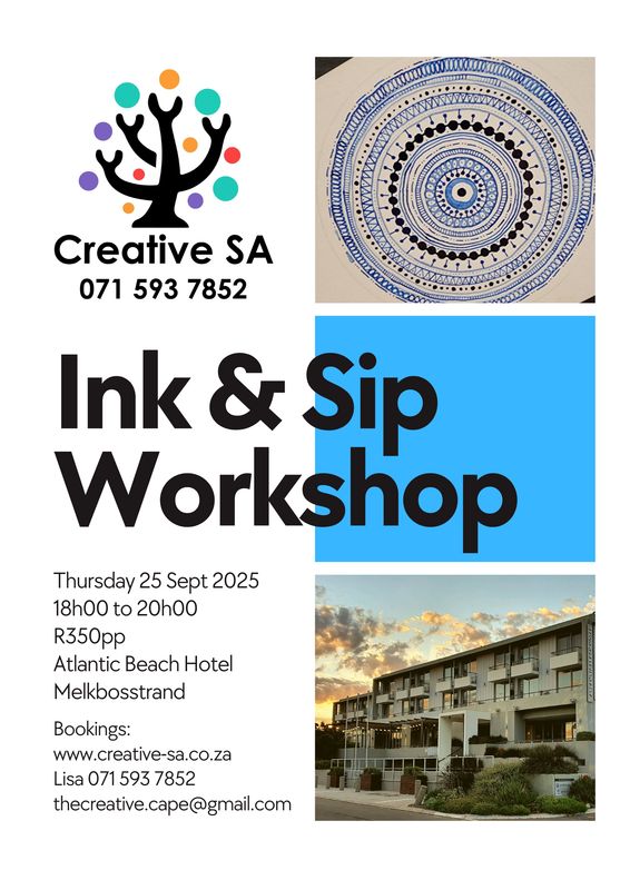 Last Thursdays - Ink &amp; Sip - Intuitive Ink Mandala Workshop - 25 Sept 2025 @ 18h00