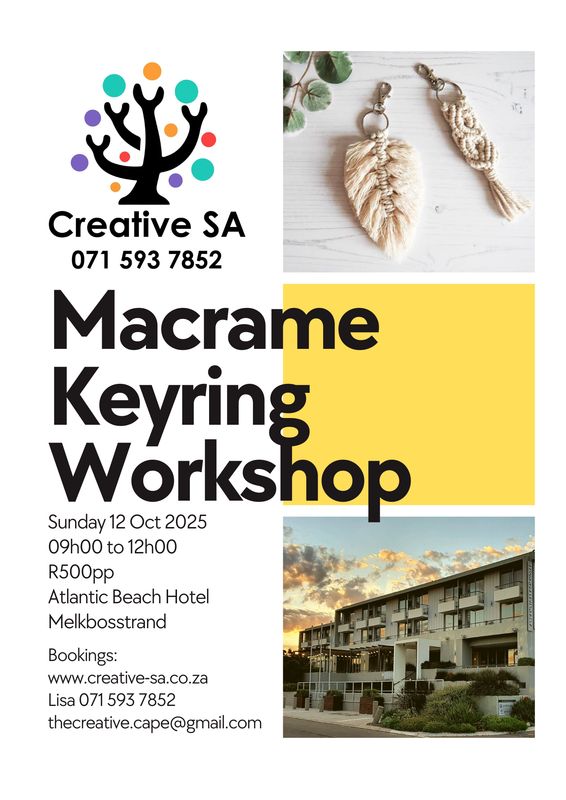 Macrame Key Ring Workshop (3 techniques) - 12 Oct 2025 @ 09h00