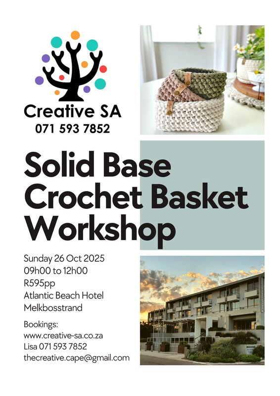 Solid Base Crochet Basket Workshop - 26 Oct 2025 @ 09h00
