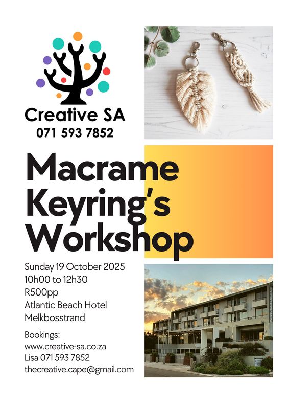 Macrame Keyrings (3 techniques) Workshop - 19 Oct @ 10h00
