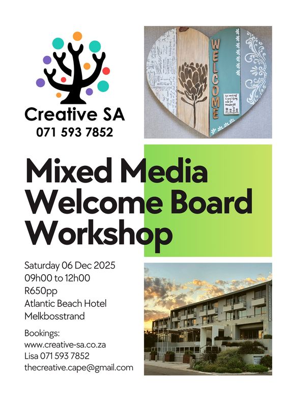 Mixed Media Welcome Board Workshop - 16 Nov @ 14h00
