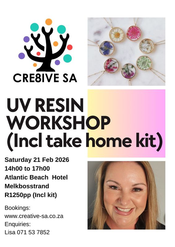 UV Resin Workshop @ 14h00 on 21 Feb 2026 - Atlantic Beach Hotel Melkbosstrand (Incl take home kit)