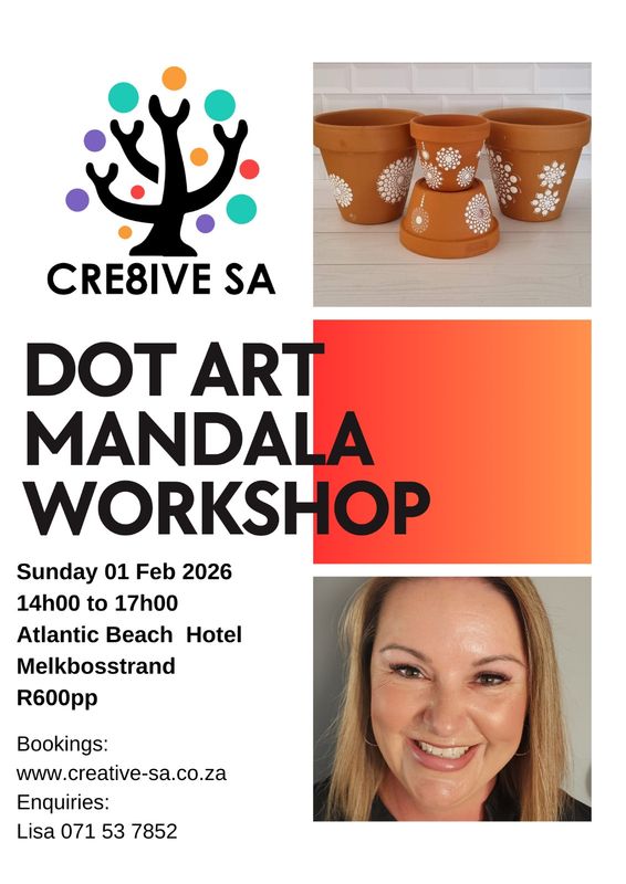 Dot Art Mandala Workshop @ 14h00 on 01 Feb 2026 - Atlantic Beach Hotel Melkbosstrand