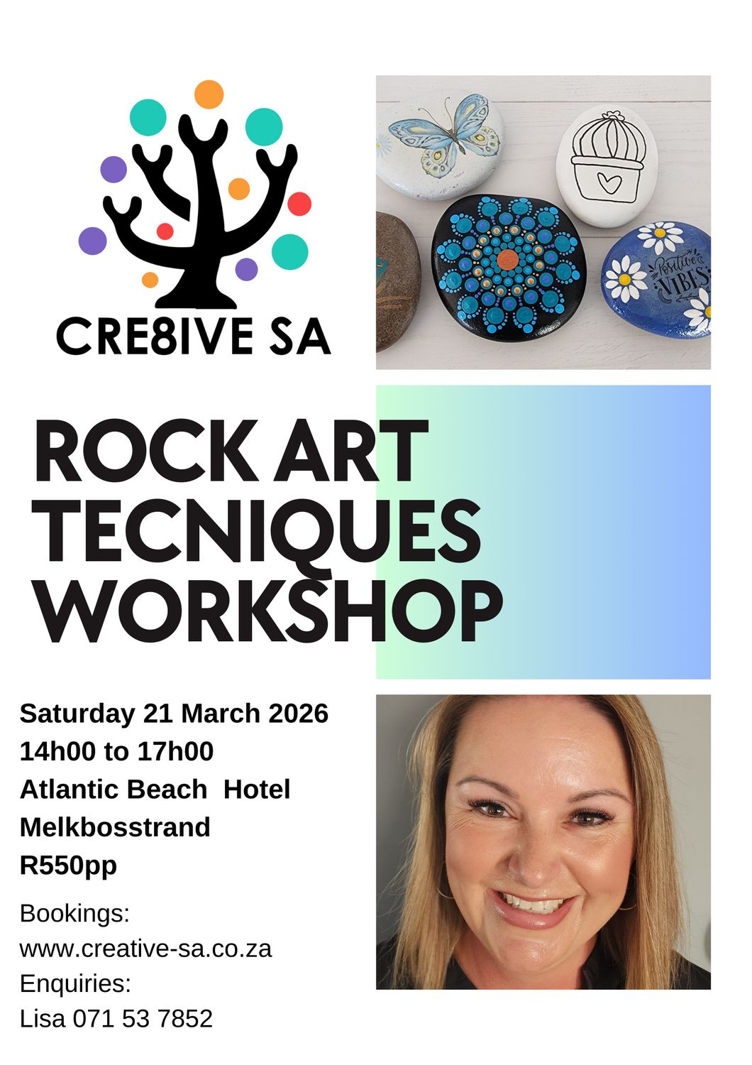 Rock Art Techniques Workshop @ 14h00 on 21 March 2026 - Atlantic Beach Hotel Melkbosstrand