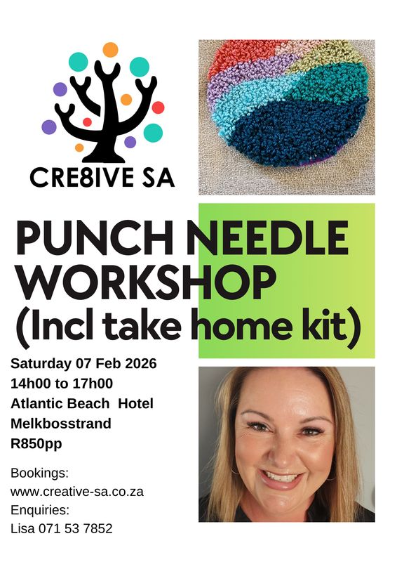 Punch Needle Workshop @ 14h00 on 07 Feb 2026 - Atlantic Beach Hotel Melkbosstrand (Incl take home kit)