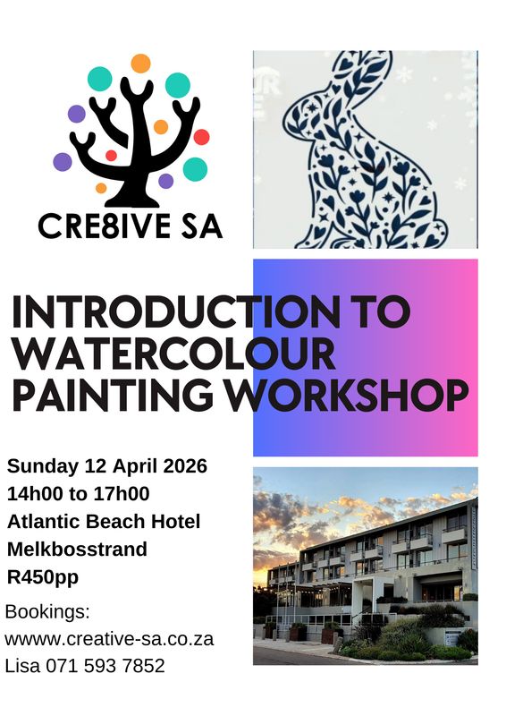 Beginner Friendly Introduction to Watercolour Painting Workshop @ 14h00 on 12 April 2026 - Atlantic Beach Hotel Melkbosstrand