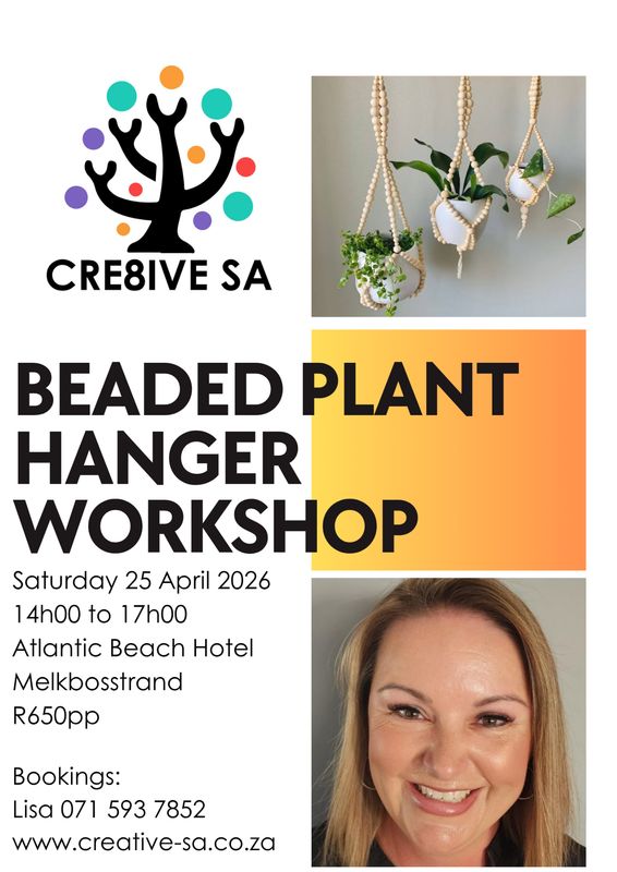 Wooden Beaded Plant Hanger Workshop @ 14h00 on 25 April 2026 - Atlantic Beach Hotel Melkbosstrand