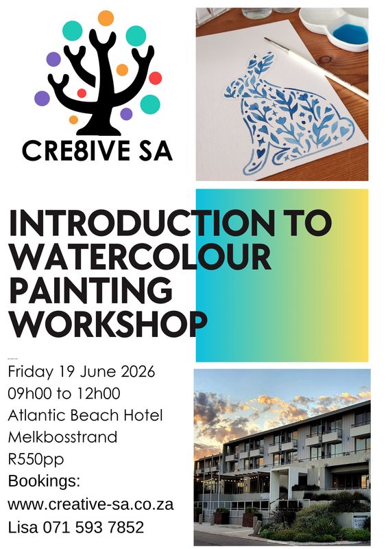 Introduction to Watercolour Painting - Atlantic Beach Hotel Melkbosstrand - 19 June 2026 @ 09h00