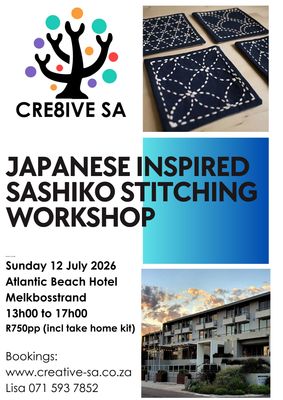 Introduction to Japanese Inspired Sashiko Stitching Embroidery Workshop (incl take home kit)