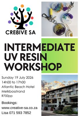 UV Resin Level 2 (Intermediate) Workshop @ 14h00 on 19 July 2026 - Atlantic Beach Hotel Melkbosstrand