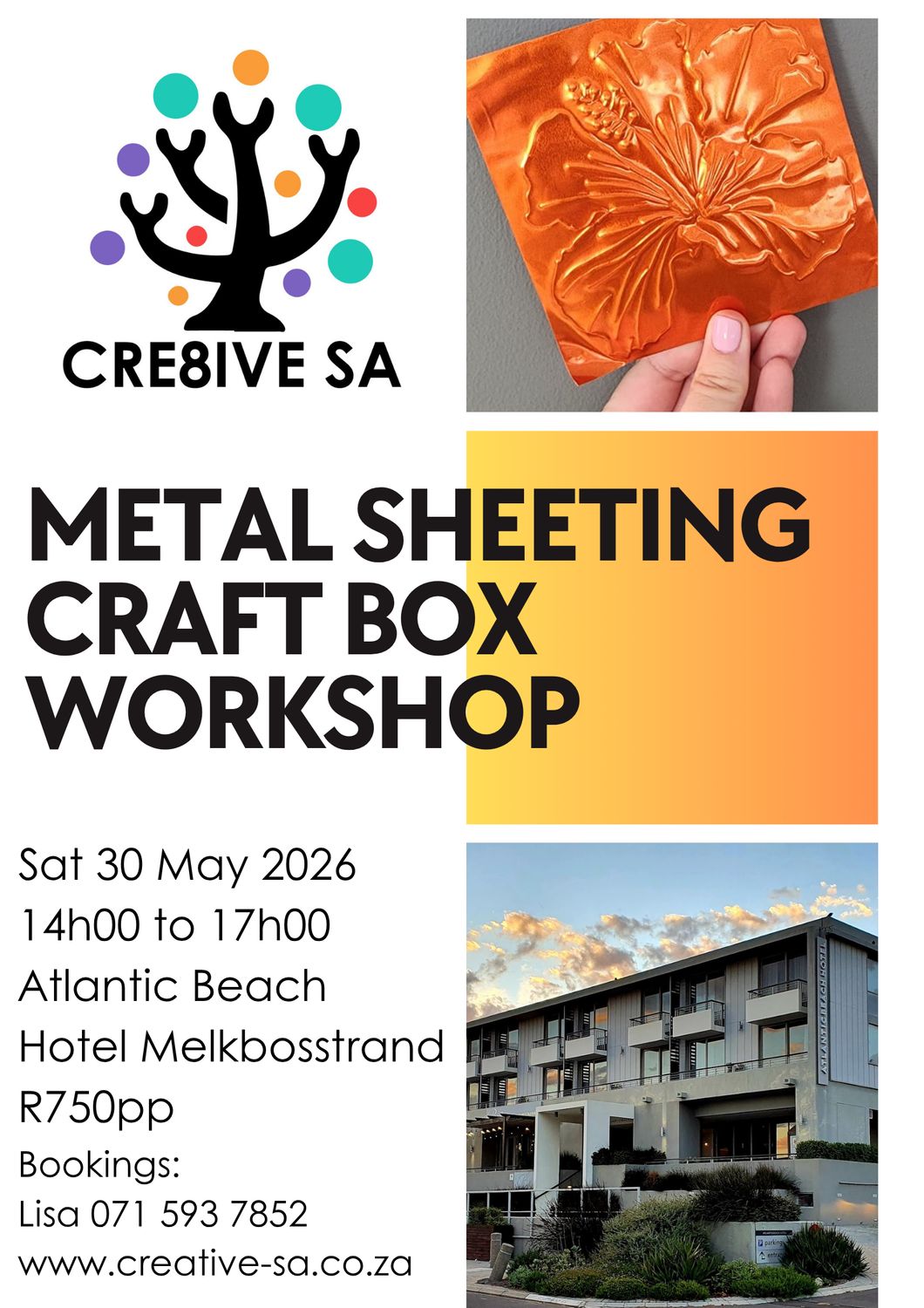 Metal Sheeting Craft Box Workshop @ 14h00 on 30 May 2026 - Atlantic Beach Hotel Melkbosstrand