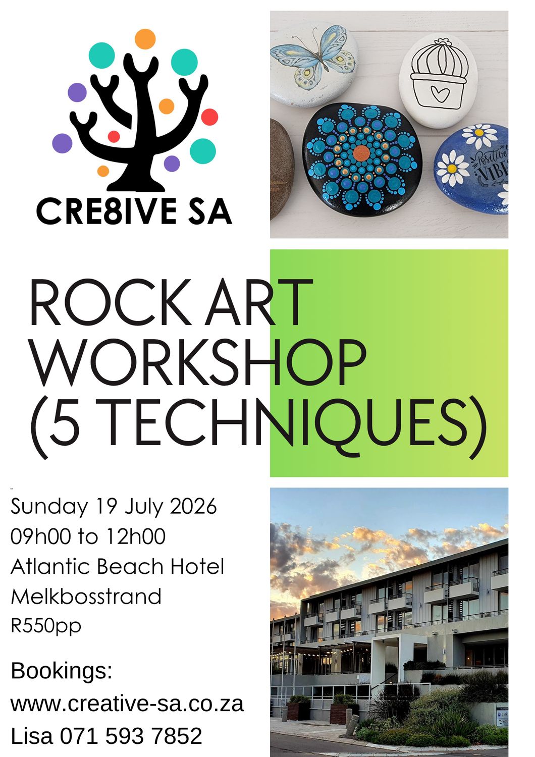 Rock Art Techniques Workshop @ 09h00 on 19 July 2026 - Atlantic Beach Hotel Melkbosstrand