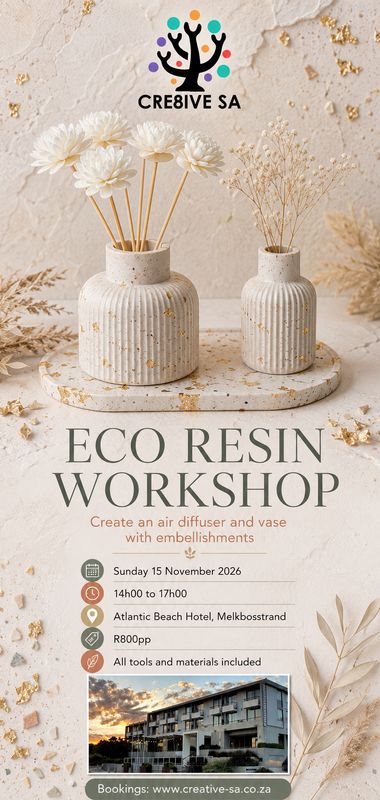 Eco Resin Workshop @ 14h00 on 15 Nov 2026 - Atlantic Beach Hotel Melkbosstrand