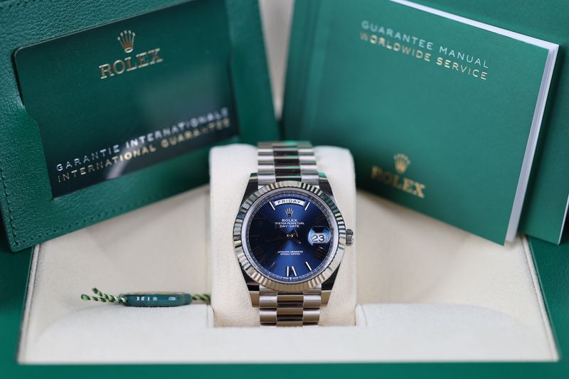 Rolex Day Date 40 Weißgold Blau  - 2022