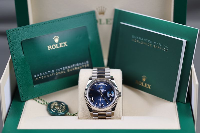 Rolex Day-Date 40 Weißgold Blau - 2021