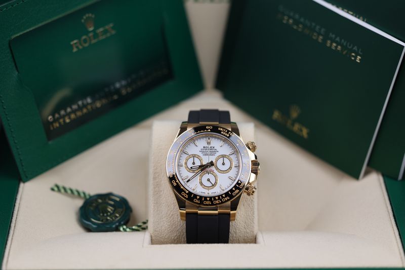Rolex Daytona Oysterflex Gelbgold Weiß - 2024