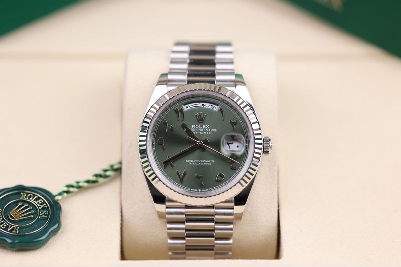 Rolex Day Date Platin Olive Green Arabic Dial - 2025