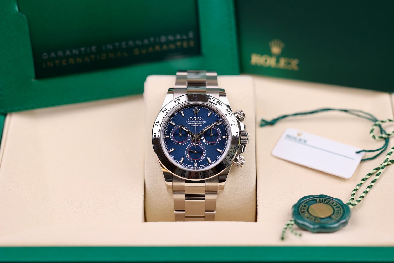 Rolex Daytona Weißgold Blau - 03/2026