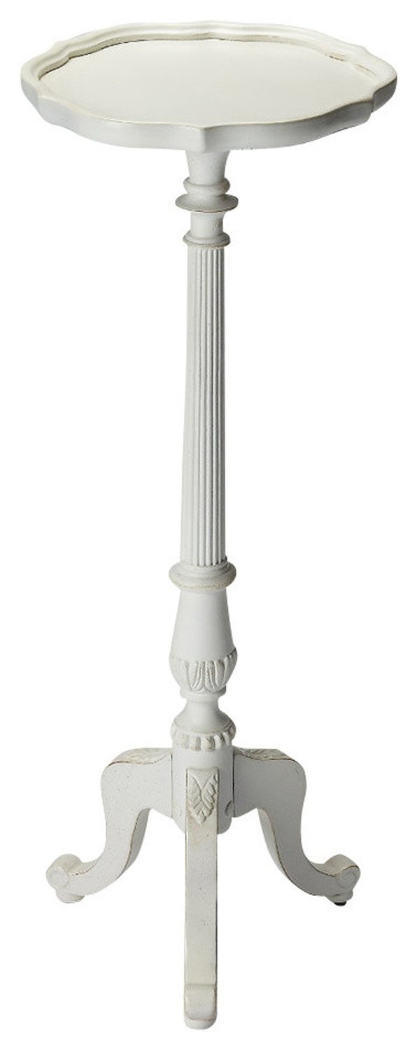 Pedestal Plant Stand Table in Cottage White Finish FREE SHIPPING!