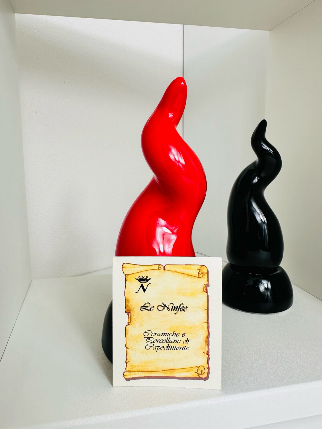 Corno portafortuna in ceramica H13cm