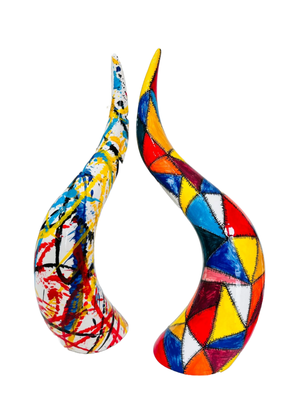 Corno decorativo ,portafortuna in ceramica H60CM