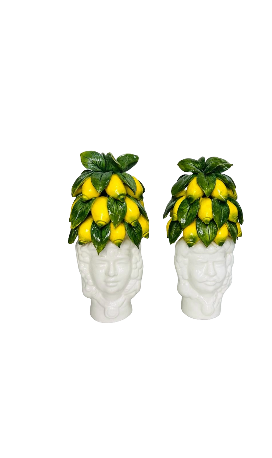 Teste di moro con limoni in ceramica H16