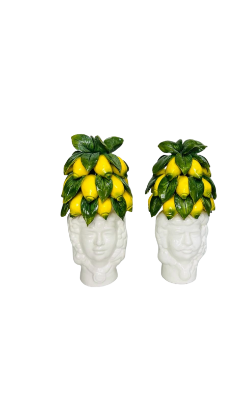 Teste di moro con limoni in ceramica H16