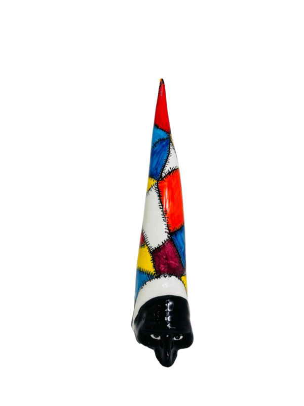 Corno portafortuna arlecchino in ceramica H30CM
