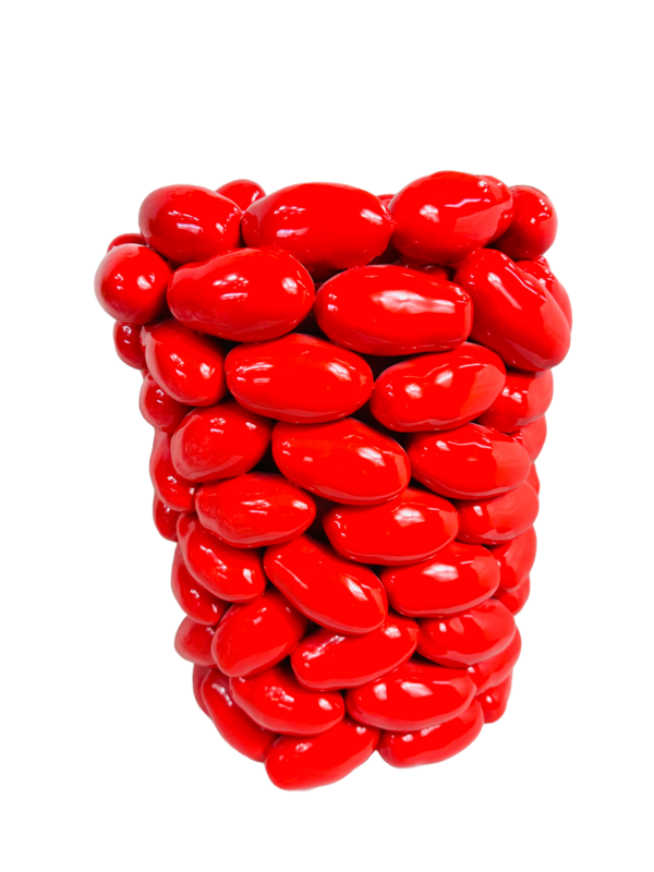 Vaso porta pianta con pomodori in ceramica H40