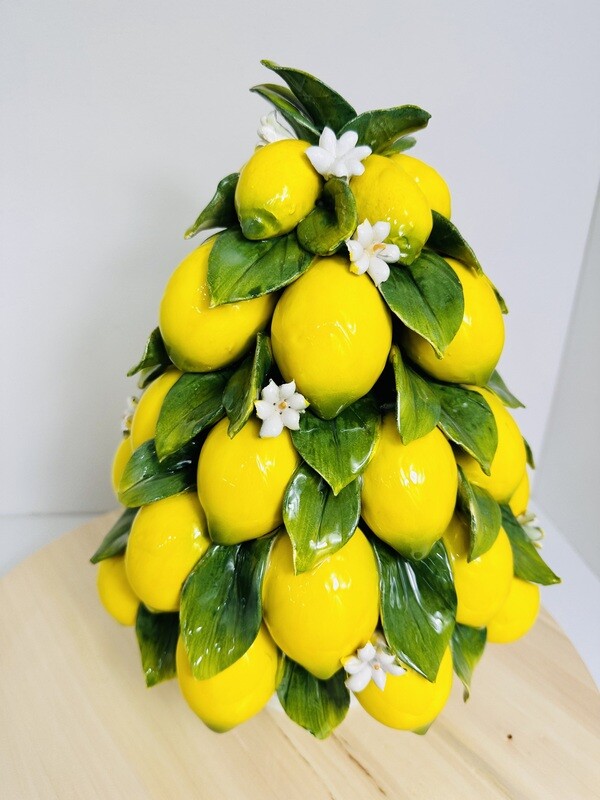 Alzatina con limoni  in ceramica H36