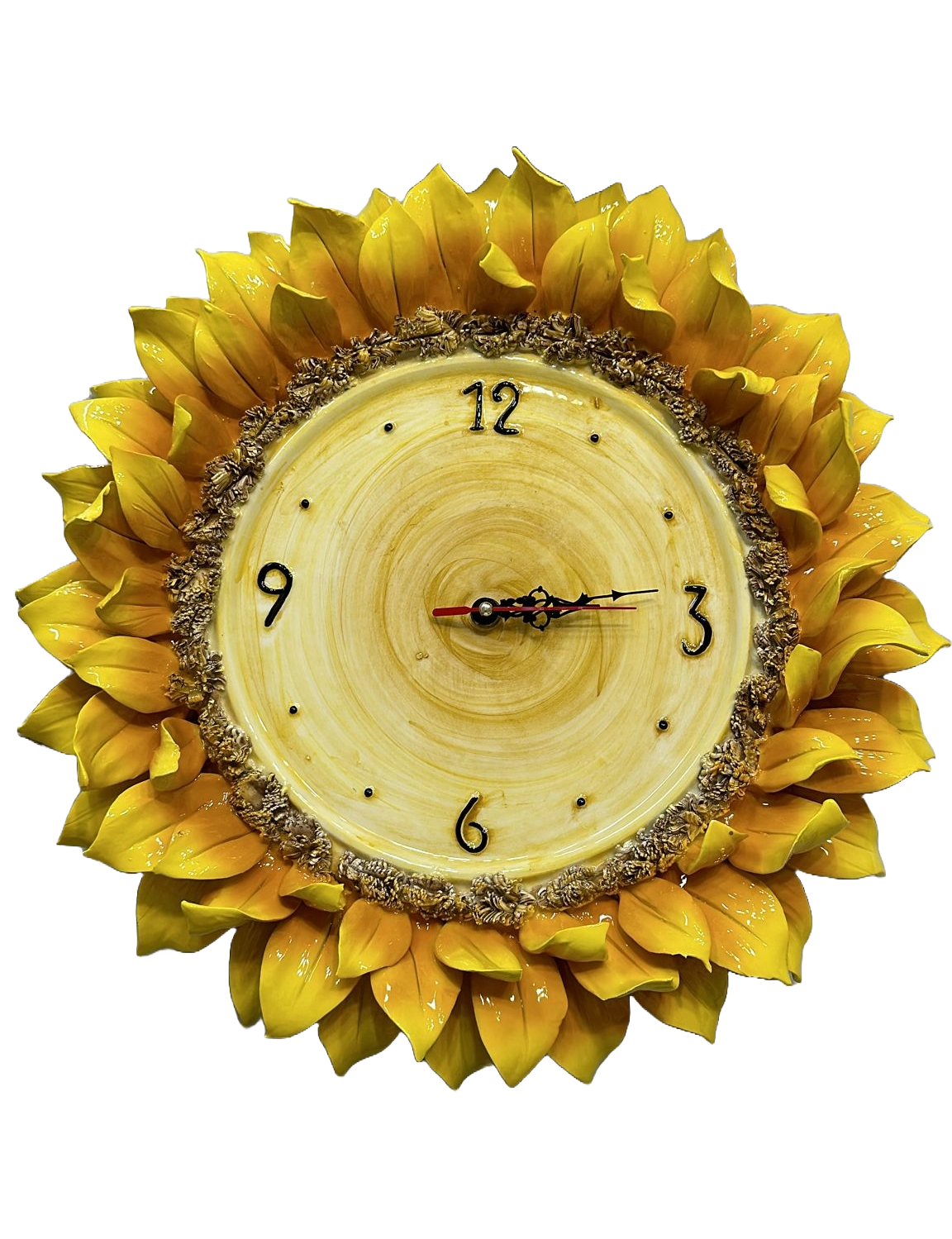 Orologio Girasole da Parete in Ceramica di Capodimonte