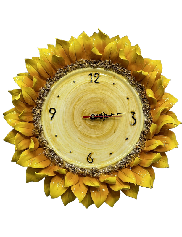 Orologio Girasole da Parete in Ceramica di Capodimonte