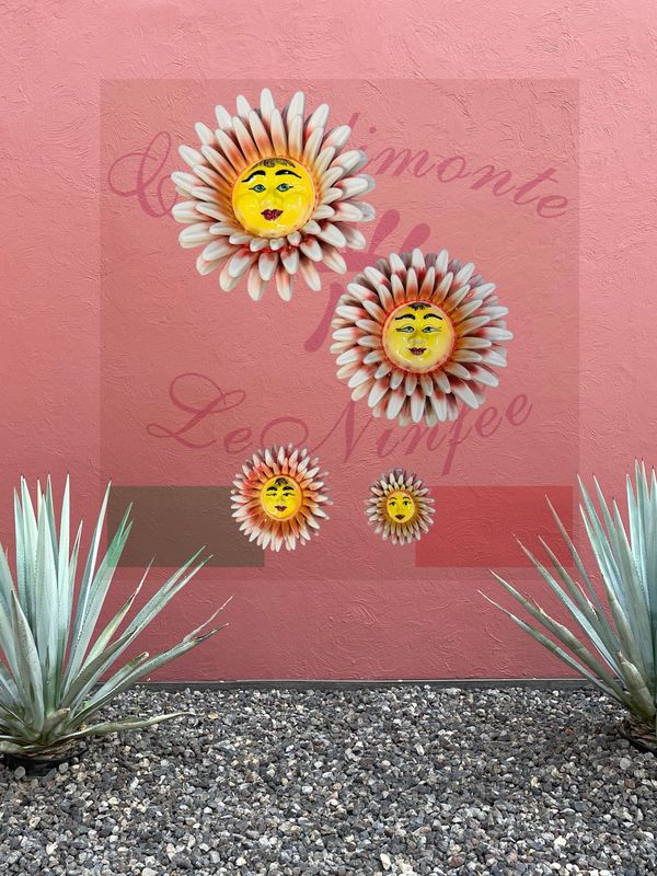 Sole Fuoco Margherita da Parete in Ceramica 