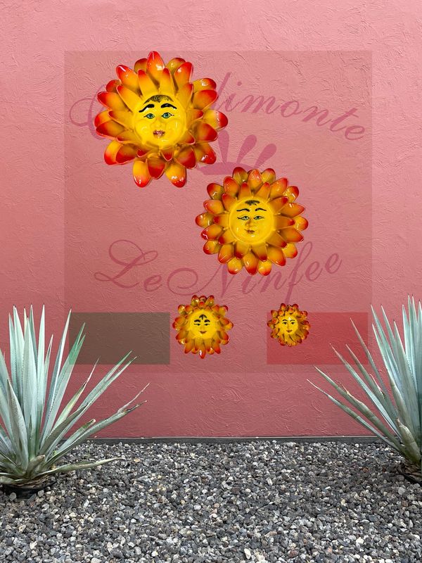 Sole Fuoco Ninfea da Parete in Ceramica 