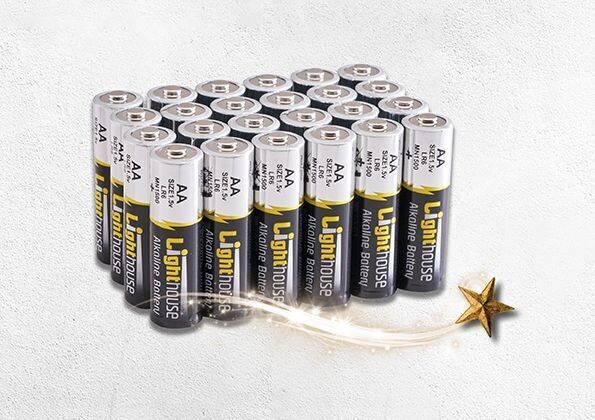 Lighthouse AA Alkaline Batteries 24 Pack