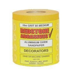 10mtr P80 Medium Grit Decorators Yellow Sandpaper 115mm wide