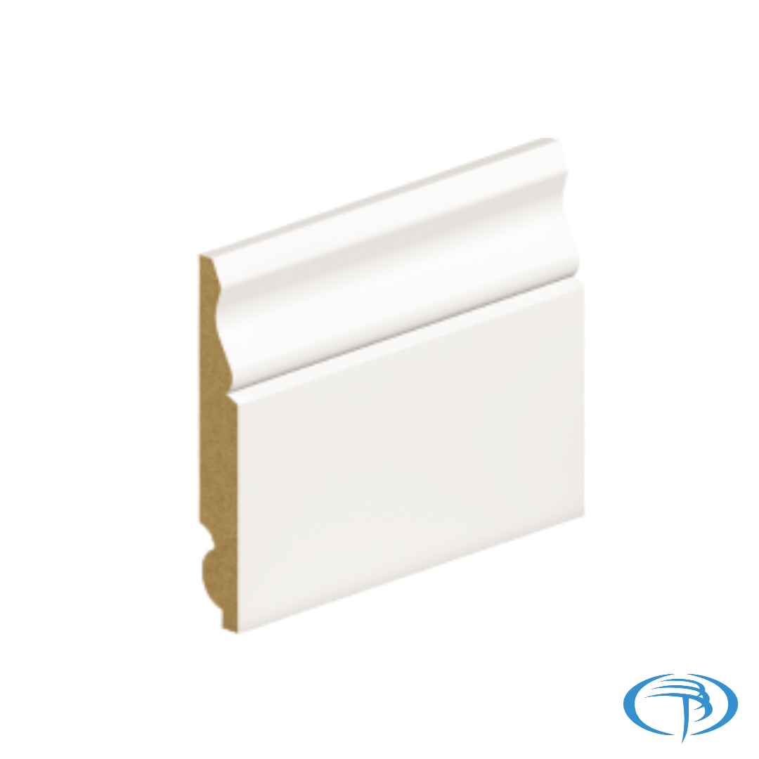 4.4mtr 18 x 119mm Torus/Ogee Mdf Primed Skirting Board