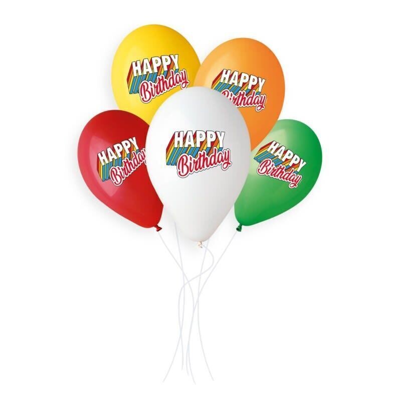 Gemar Latex Balloons Standard Printed Happy Birthday Ass. #1004 13in - 50 pieces