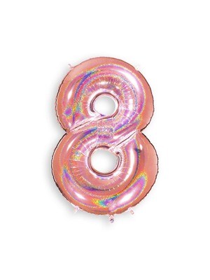 Foil Balloon Number 8 Rose Gold 34in